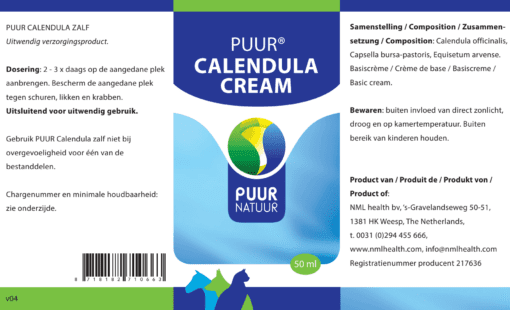 PUUR Calendula cream 50ml EAN 8718182710397