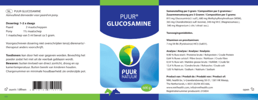 PUUR Glucosamine 600g PP EAN 8718182710915