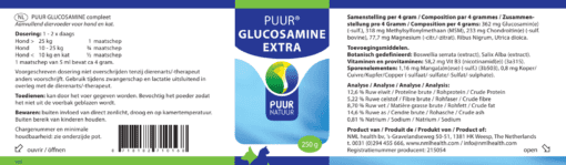 PUUR Glucosamine extra 250g HK EAN 8718182710168