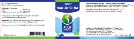 PUUR Magnesium 500g PP EAN 8718182710304
