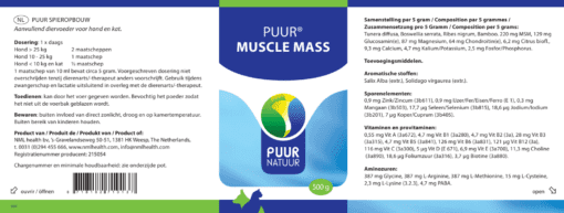 PUUR Muscle mass 500g HK EAN 8718182710137