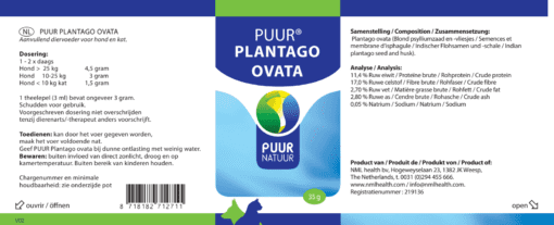 PUUR Plantago ovata 35g HK EAN 8718182712711