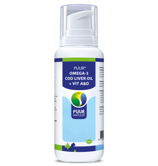 PUUR omega 3 cod liver oil vit ad 190ml mockup fles 1