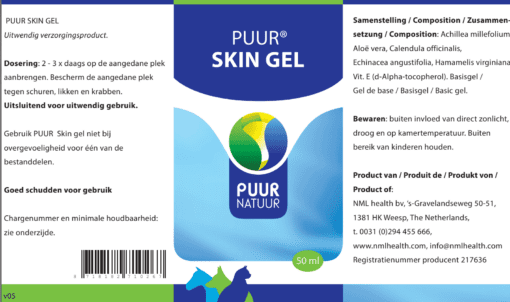 Puur Skin gel 50ml (voorheen wound gel) EAN 8718182710267